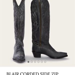 Stetson Blair Corded Side Zip Black Boots (Size 11)